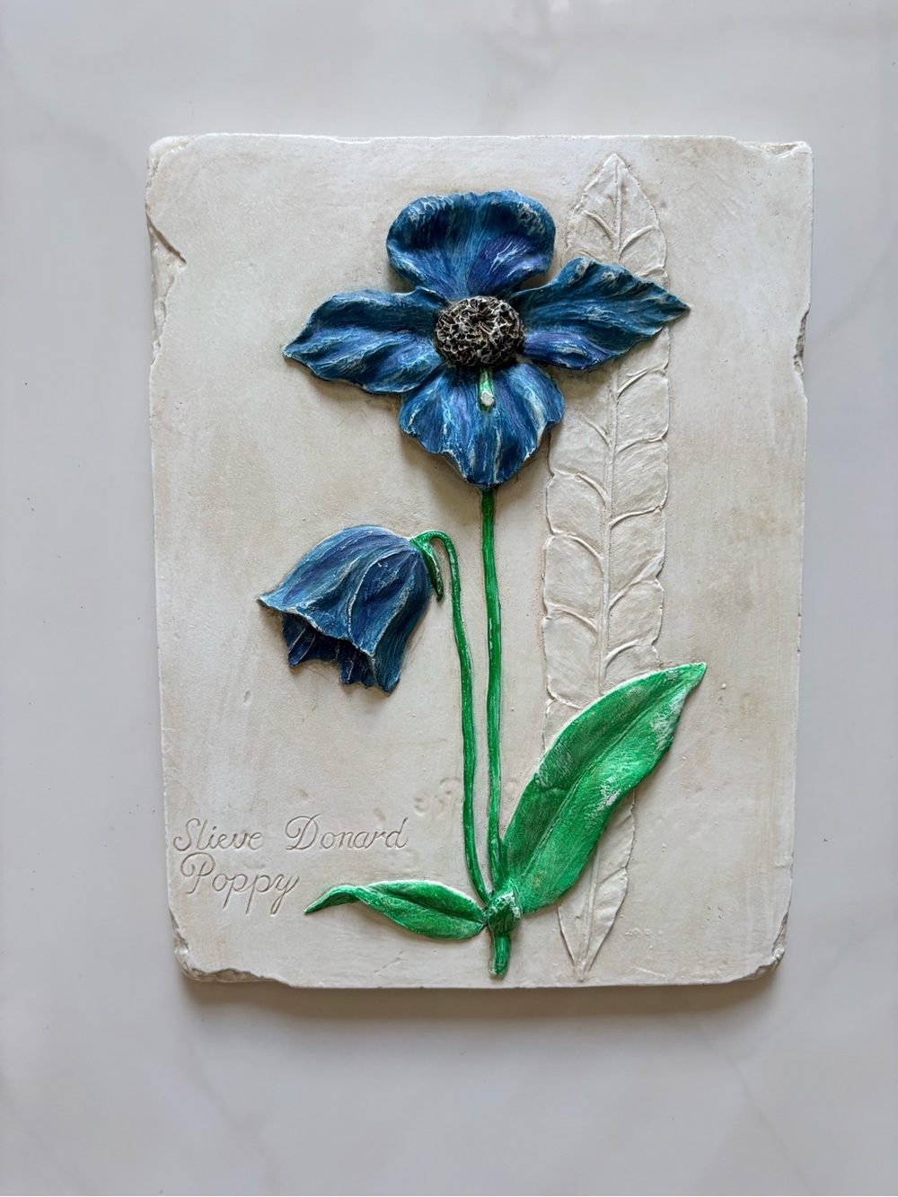 Vintage Hen-Feathers Hand Cast Slieve Donard Poppy 3D Relief Wall Plaque Art - Picture 5 of 12